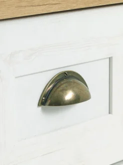 Sengebord MARKSKEL 1 skuffe hvid/egefarve