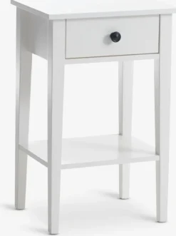 Sengebord NORDBY 1 skuffe 1 hylde hvid