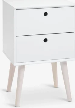 Sengebord OPLEV 2 skuffer hvid/fyr