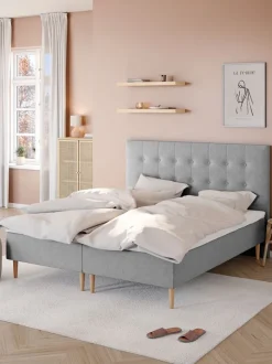 Sengegavl 180x122 H70 BUTTONS Grå-23