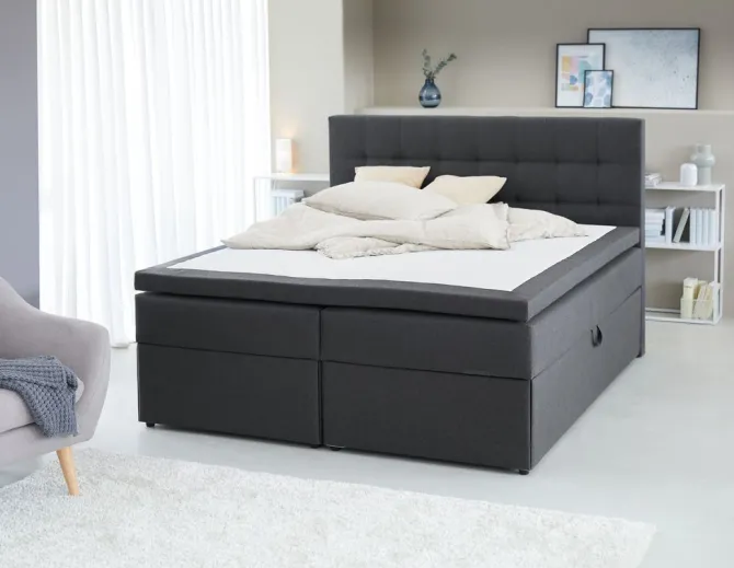 Sengegavl 180x125 H50 STITCHED Grå-41