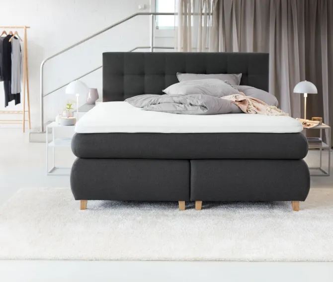 Sengegavl 180x125 H50 STITCHED Grå-41