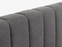 Sengeramme HASLEV 140x200 m/opbevaringsplads mørkegråt stof