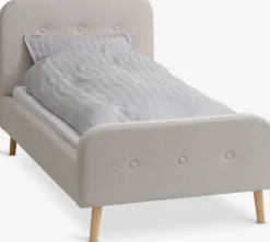 Sengeramme KONGSBERG 90x200 beige stof