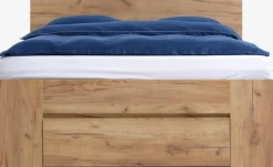 Sengeramme LIMFJORDEN 140x200 3 skuffer egefarve natur