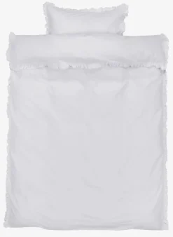 Sengetøj ELMA vasket bomuld 140x200 hvid