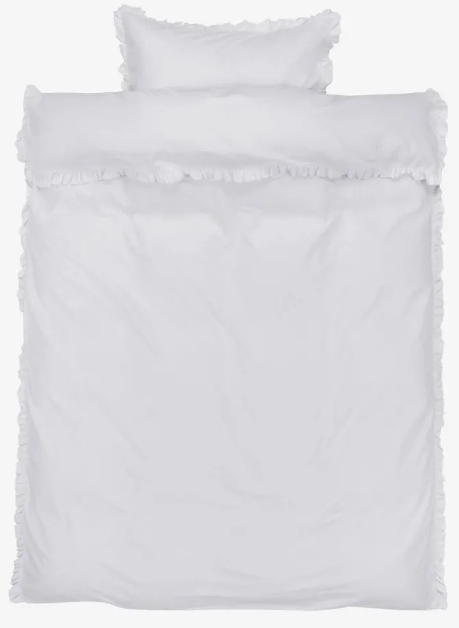 Sengetøj ELMA vasket bomuld 140x200 hvid
