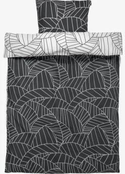 Sengetøj PAULA percale 140x200 hvid/grå