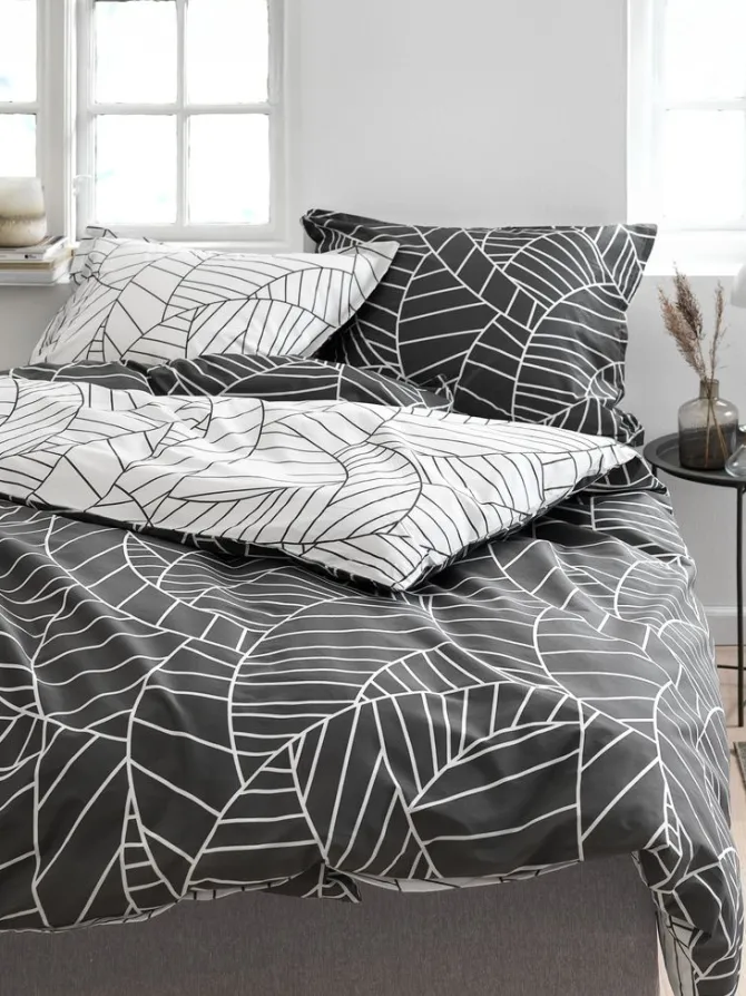 Sengetøj PAULA percale 140x200 hvid/grå