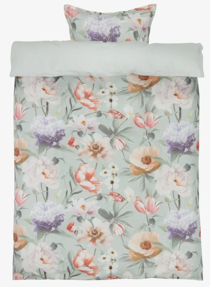 Sengetøj satin ERNA 140x200 grøn