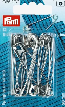 Sikkerhedsnåle 50 mm sølv