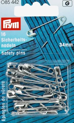 Sikkerhedsnåle 34 mm sølv