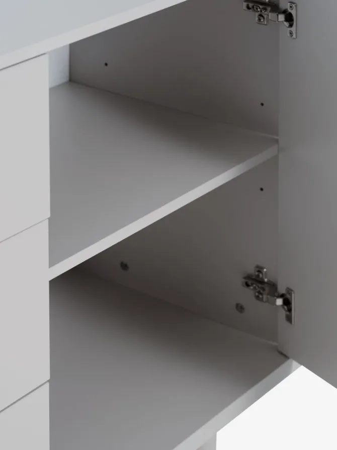 Skænk BELLELUND 2 låger 3 skuffer beige