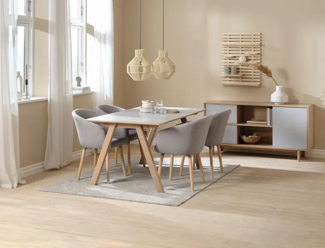 Skænk EGEBJERG 2 skuffer/1 låge grå/eg