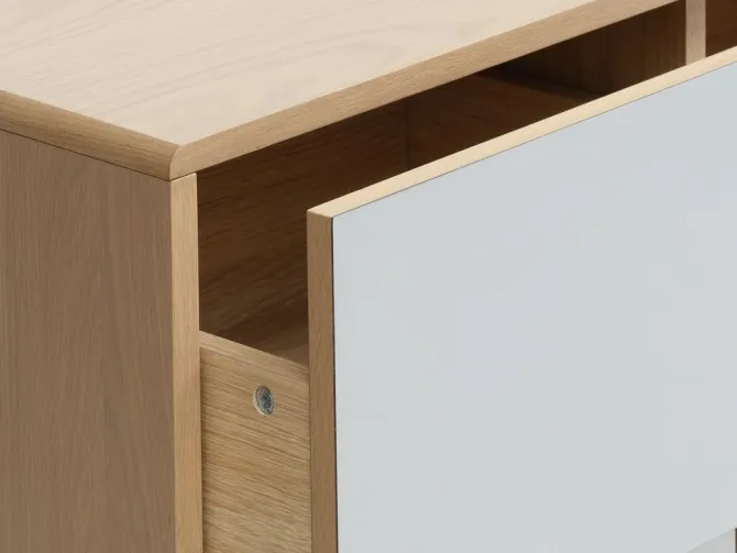 Skænk EGEBJERG 2 skuffer/1 låge grå/eg