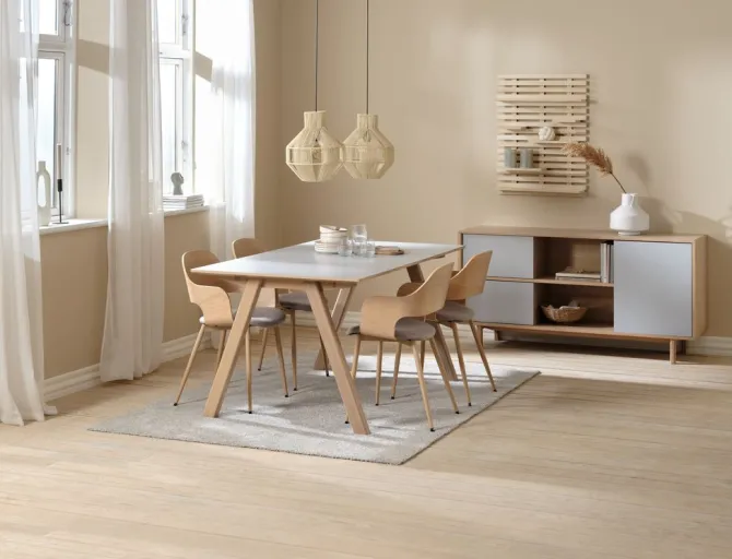 Skænk EGEBJERG 2 skuffer/1 låge grå/eg