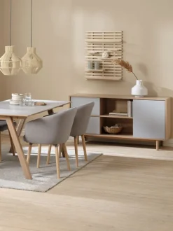 Skænk EGEBJERG 2 skuffer/1 låge grå/eg