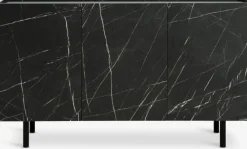 Skænk KRONDAL 3 låger sort/marmorfarve