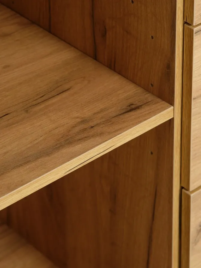 Skænk LINTRUP 1 låge 3 skuffer egefarve