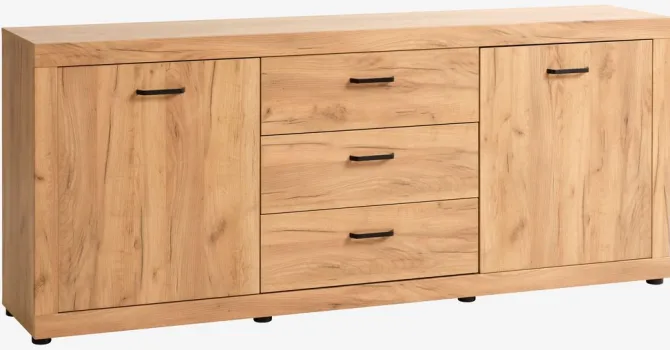 Skænk LINTRUP 2 låger 3 skuffer egefarve