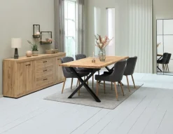 Skænk LINTRUP 2 låger 3 skuffer egefarve