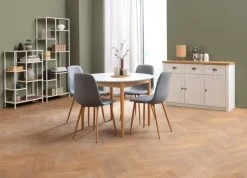 Skænk MARKSKEL 3 låger hvid/egefarve