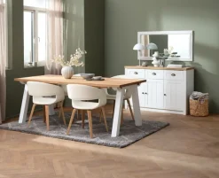 Skænk MARKSKEL 3 låger hvid/egefarve