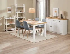 Skænk MARKSKEL 3 låger hvid/egefarve