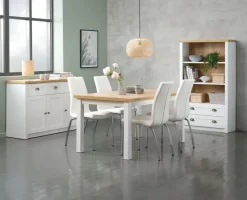 Skænk MARKSKEL 3 låger hvid/egefarve