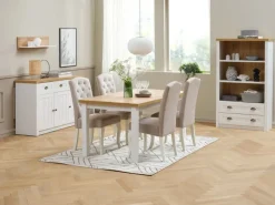 Skænk MARKSKEL 3 låger hvid/egefarve