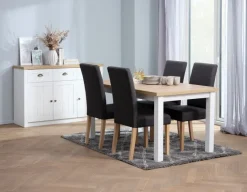 Skænk MARKSKEL 3 låger hvid/egefarve