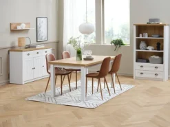 Skænk MARKSKEL 3 låger hvid/egefarve