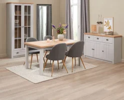 Skænk MARKSKEL 3 låger lys grå/egefarve