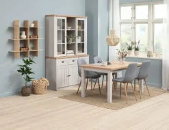 Skænk MARKSKEL 3 låger lys grå/egefarve