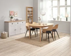 Skænk MARKSKEL 3 låger lys grå/egefarve