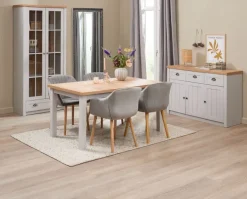 Skænk MARKSKEL 3 låger lys grå/egefarve