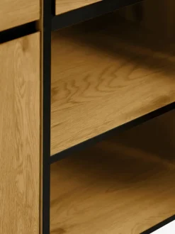 Skænk ODENSE 3 låger 3 skuffer eg/sort