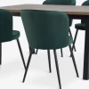 SKOVLUNDE L160 bord mørk eg + 4 RISSKOV stole mørkegrøn