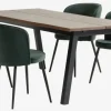 SKOVLUNDE L200 bord mørk eg + 4 RISSKOV stole mørkegrøn