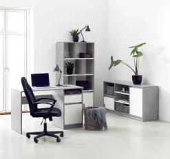 Skrivebord BILLUND 54x120 beton/hvid