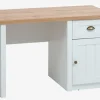 Skrivebord MARKSKEL 60x120 1 låge 1 skuffe hvid/egefarve