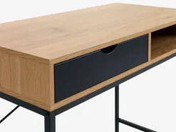 Skrivebord TRAPPEDAL 48x95 1 skuffe egefarve/sort