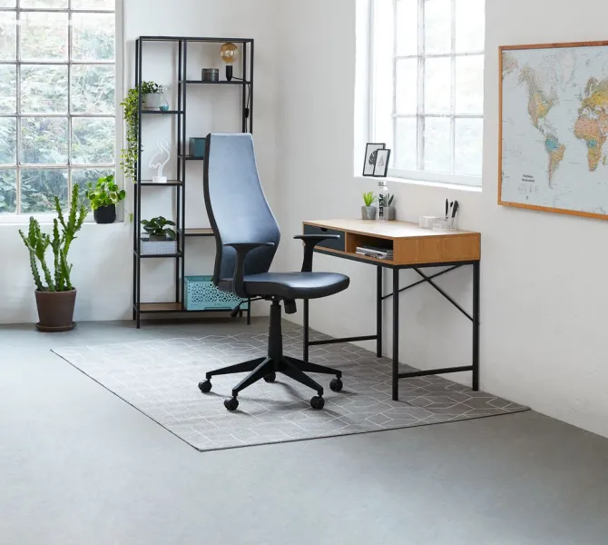 Skrivebord TRAPPEDAL 48x95 1 skuffe egefarve/sort