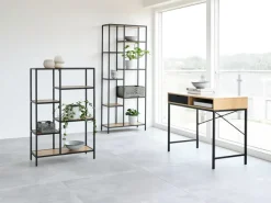 Skrivebord TRAPPEDAL 48x95 1 skuffe egefarve/sort