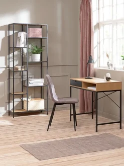 Skrivebord TRAPPEDAL 48x95 1 skuffe egefarve/sort