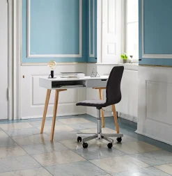 Skrivebordsstol ABILDHOLT mørkegråt stof/krom