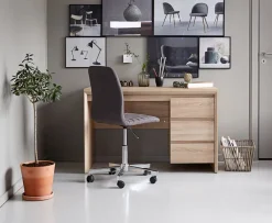 Skrivebordsstol ABILDHOLT mørkegråt stof/krom