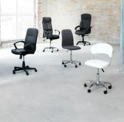 Skrivebordsstol ABILDHOLT mørkegråt stof/krom