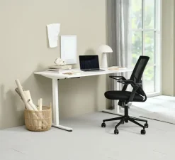 Skrivebordsstol ASPERUP sort mesh/sort stof