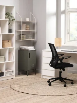 Skrivebordsstol ASPERUP sort mesh/sort stof